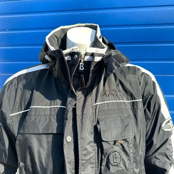 Bogner Mens Ski Snowboard Jacket Black w/white stripes Size XL 44 to 48 - Picture 4 of 12